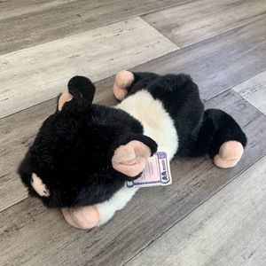 A&A Plush 12” Flopsies Penelope Pig Black White With Tags Bean Filled RARE 06293